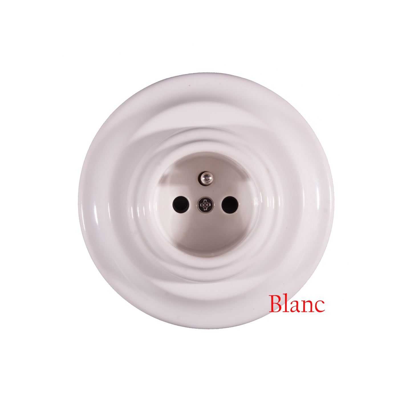 Prise de courant en porcelaine avec plaque de finition