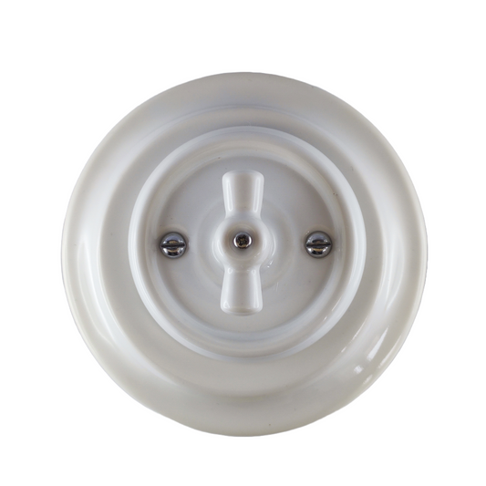 Interrupteur rotatif en porcelaine avec cache de finition
